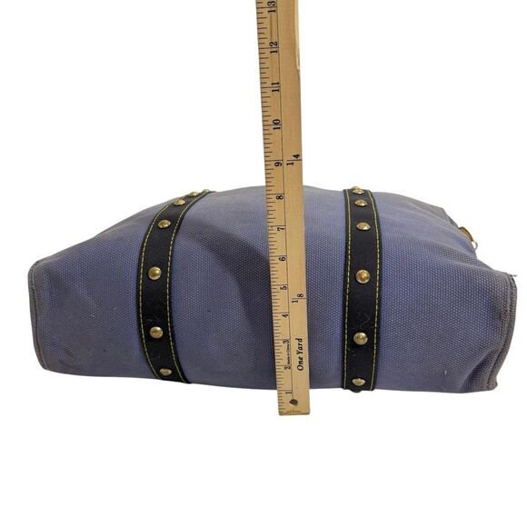 Louis Vuitton Women's Blue Canvas w Leather detail Authentic Antigua Studded Tot - Picture 10 of 15